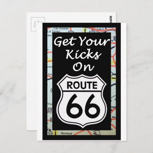 Krijg uw pictogrammen op route 66 met kaart (Voorkant / Achterkant)
