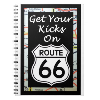 Krijg uw pictogrammen op route 66 met kaart notitieboek