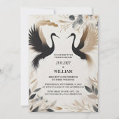 Krijg veer rustieke Aziatische Sky Cloud Crane bru Kaart (Voorkant)