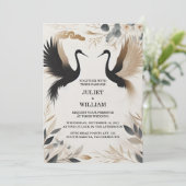 Krijg veer rustieke Aziatische Sky Cloud Crane bru Kaart (Staand voorkant)