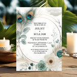 Krijg veer rustieke Aziatische Sky Cloud Peacock b Kaart<br><div class="desc">Maak je klaar om je gasten te verblinden met de Feather Rustic Asian Sky Cloud Peacock Wedding Invitation. Dit prachtige ontwerp is voorzien van etherische hemelwolken en rijk gedetailleerde pauwenveren, waardoor een prachtige achtergrond wordt gecreëerd voor uw trouwdetails. Perfect voor koppels die een vleugje rustieke elegantie en culturele charme wensen,...</div>