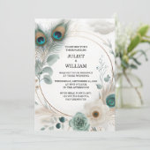 Krijg veer rustieke Aziatische Sky Cloud Peacock b Kaart (Staand voorkant)