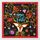 Krijg vrede op aarde met rendieren! “Inspirivity”  Raamsticker (Vel)