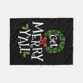 Krijg Vrolijk Y'all Southern Slang Texas Xmas Fami Fleece Deken (Voorkant (Horizontaal))