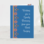 Krijg Well van Back Surgery Rangoli Border, Blauw Kaart (Voorkant)