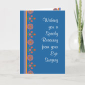 Krijg Well van Oogchirurgie Rangoli Border, Blauw Kaart (Voorkant)