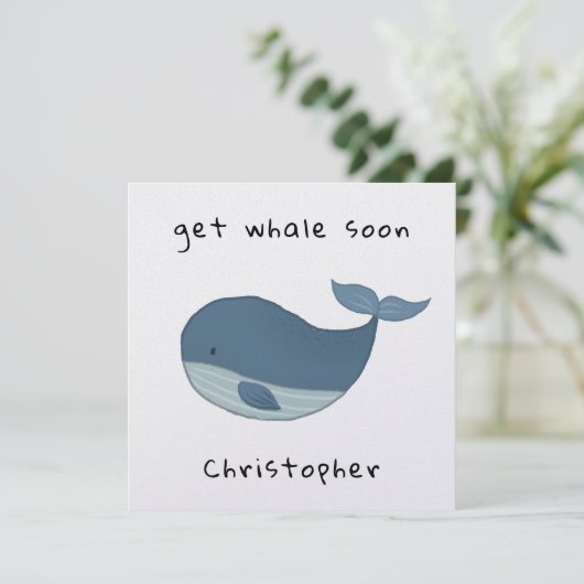 Krijg Whale Soon Kaart Schattigee Walvis Kaart (Staand voorkant)