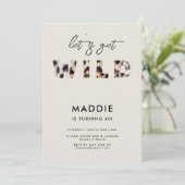 Krijg Wild Leopard Fur Letters Elegante 40e Verjaa Kaart (Staand voorkant)