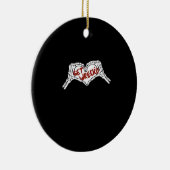 Krijg Wrecked Skeleton Hand Heart Classic Keramisch Ornament (Rechts)