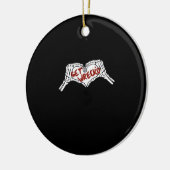 Krijg Wrecked Skeleton Hand Heart Classic Keramisch Ornament (Links)