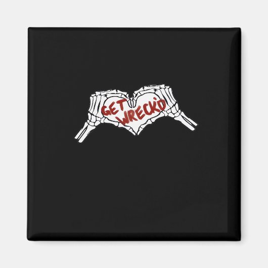 Krijg Wrecked Skeleton Hand Heart Classic Magneet (Voorkant)