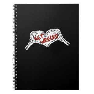 Krijg Wrecked Skeleton Hand Heart Classic Notitieboek