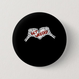 Krijg Wrecked Skeleton Hand Heart Classic Ronde Button 5,7 Cm