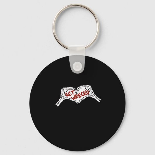 Krijg Wrecked Skeleton Hand Heart Classic Sleutelhanger (Voorkant)