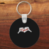 Krijg Wrecked Skeleton Hand Heart Classic Sleutelhanger (Voorkant)