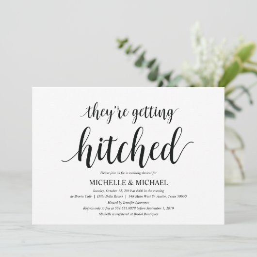 Krijgen gehuurd Bruids douche Uitnodiging kaarten (Staand voorkant)