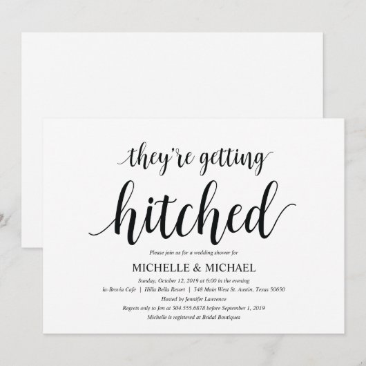 Krijgen gehuurd Bruids douche Uitnodiging kaarten (Voorkant / Achterkant)