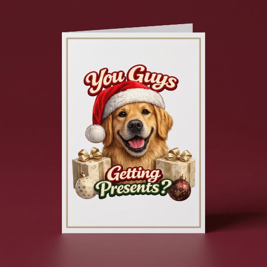 Krijgen jullie cadeaus? Grappige Kersthond Kaart