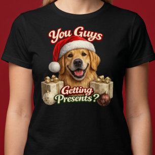 Krijgen jullie cadeaus? Grappige Kersthond T-shirt