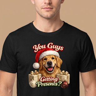 Krijgen jullie cadeaus? Grappige Kersthond T-shirt