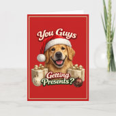 Krijgen jullie cadeaus? Grappige Kerstkaart van ee Kaart (Voorkant)