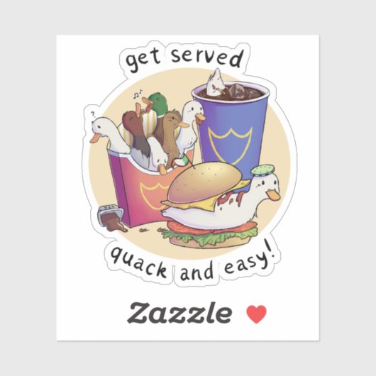 Krijgen opgediend kwack en gemakkelijk! sticker (Vel)