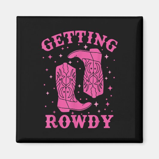 Krijgen Rowdy Bruid Bruidegom Westerne bruiloft Ba Magneet (Voorkant)