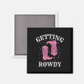 Krijgen Rowdy Bruid Bruidegom Westerne bruiloft Ba Magneet (Voorkant / Achterkant)