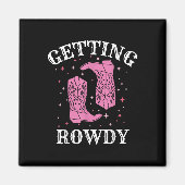 Krijgen Rowdy Bruid Bruidegom Westerne bruiloft Ba Magneet (Voorkant)