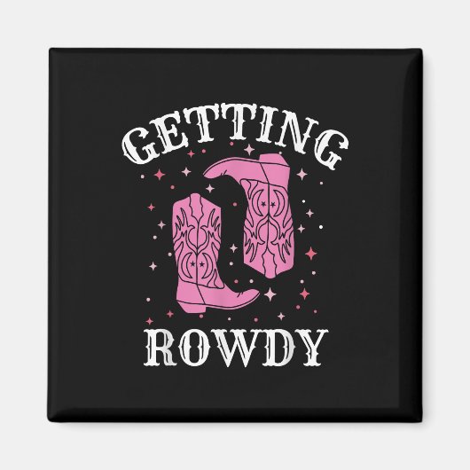 Krijgen Rowdy Bruid Bruidegom Westerne bruiloft Ba Magneet (Voorkant)