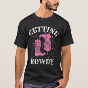 Krijgen Rowdy Bruid Bruidegom Westerne bruiloft Ba T-shirt