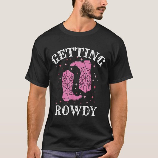 Krijgen Rowdy Bruid Bruidegom Westerne bruiloft Ba T-shirt (Voorkant)
