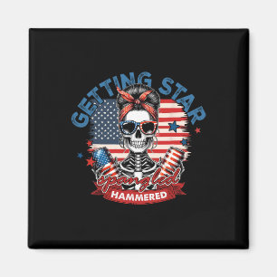 Krijgen Star Spangled Hammered American Skeleton 4 Magneet