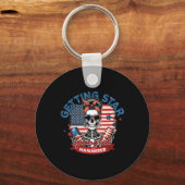 Krijgen Star Spangled Hammered American Skeleton 4 Sleutelhanger (Voorkant)