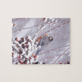 Krijger Amerikaanse Roodborst in Winter Legpuzzel (Horizontaal)