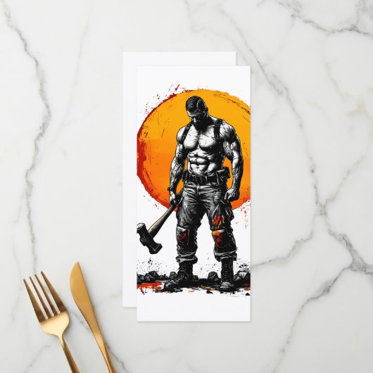 krijger barbaar middeleeuwse fantasie hummerFlat M Menu (Voorkant / Achterkant in situ)