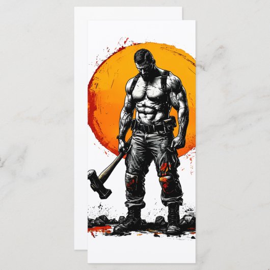 krijger barbaar middeleeuwse fantasie hummerFlat M Menu (Voorkant / Achterkant)