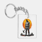 krijger barbaar middeleeuwse fantasieAcryl Sleutel Sleutelhanger (Voorkant Links)