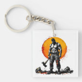 krijger barbaar middeleeuwse fantasieAcryl Sleutel Sleutelhanger (Voorkant)