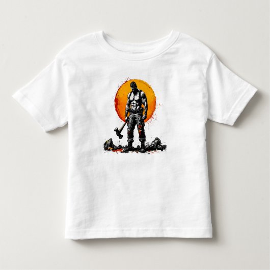 krijger barbaar middeleeuwse fantasy hamer T-shirt (Voorkant)