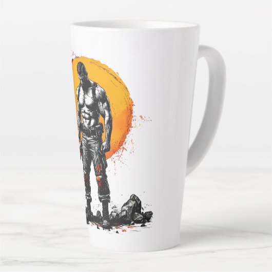 krijger barbaar middeleeuwse fantasy hummerLatte M Latte Mok (Rechterhoek)