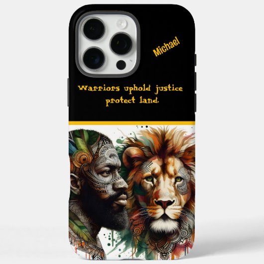 Krijger bindt zich met leeuwengeest Case-Mate iPhone case (Achterkant)