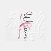 Krijger Borstkanker Maand Vlinders Roze Ribbo Fleece Deken (Voorkant (Horizontaal))