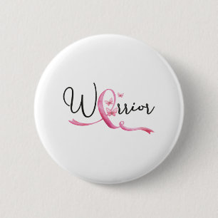Krijger Borstkanker Maand Vlinders Roze Ribbo Ronde Button 5,7 Cm