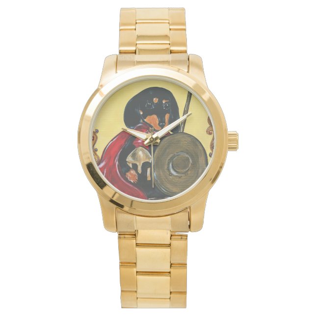 KRIJGER DAKSHOND   HORLOGE (Voorkant)