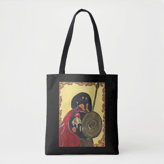 KRIJGER DAKSHOND   TOTE BAG (Voorkant)
