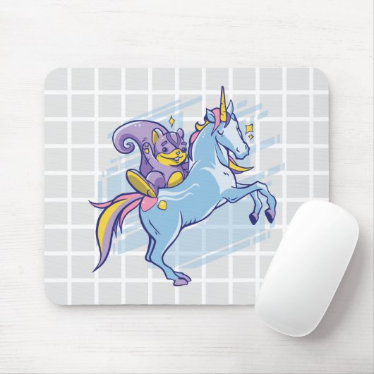 Krijger die eenhoorn Grid Muismat (Met muis)