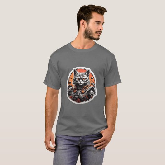 krijger kat shirts ontwerp Kleding retro (Voorkant volledig)