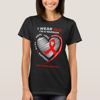 Krijger krijger geschenken Ik draag Rode Hartziekt T-shirt
