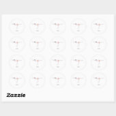 Krijger pose ronde sticker (Vel)